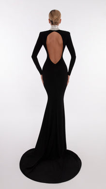 Jewel-Embellished Black Dress – ALBINA DYLA Jewel-Embellished Black Dress – ALBINA DYLA