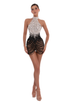 Two-Tone Sleeveless Party Dress