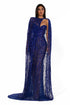 Embellished Cape Gown