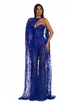Embellished Cape Sweetheart Jumpsuit