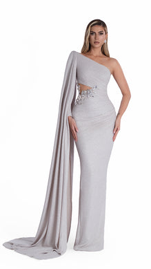 Luxe One-Shoulder Drape Gown