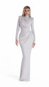 Pearl Embellished Drape Gown