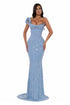 One Shoulder Crystal Gown