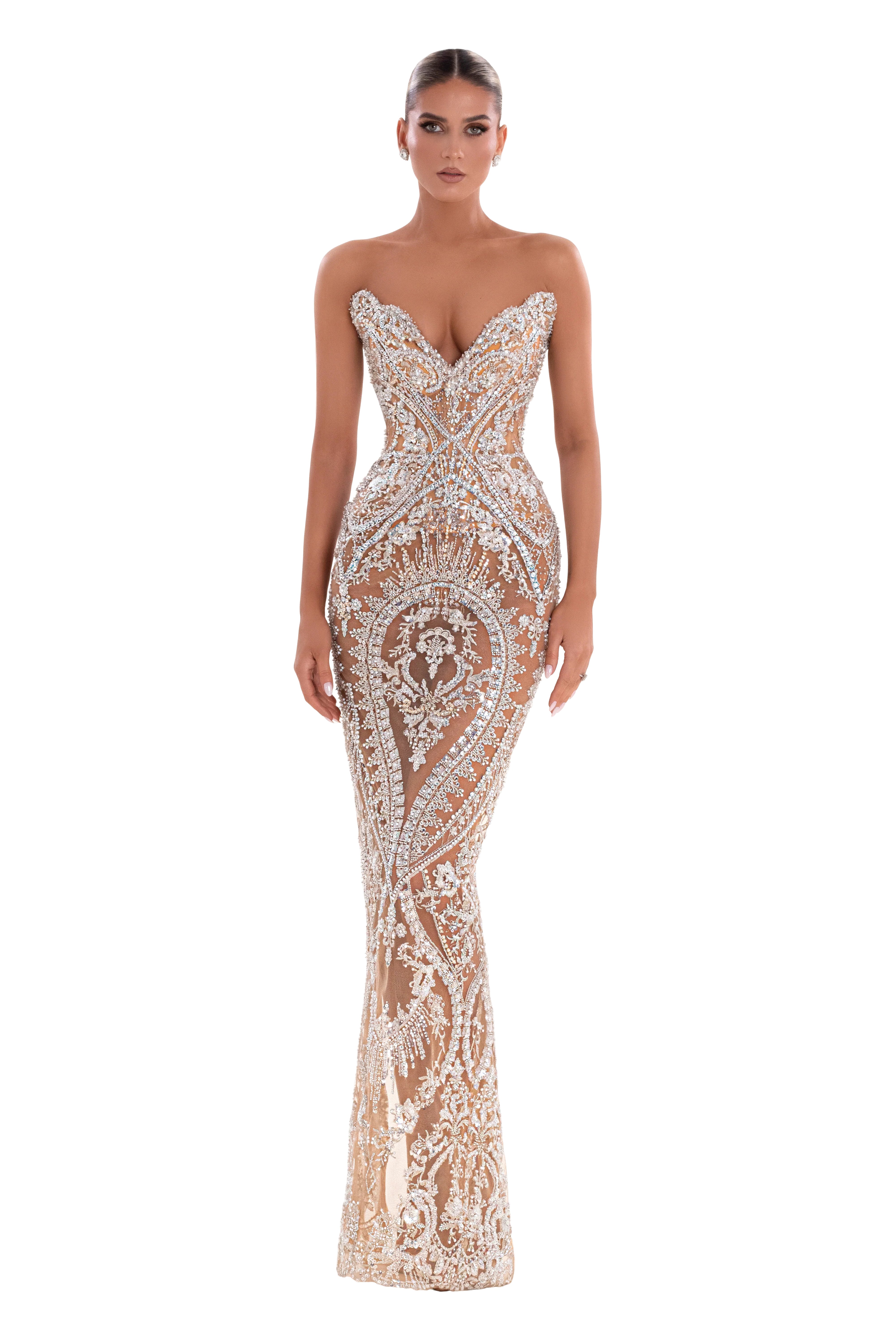 Corset Silver Long Dress ALBINA DYLA Corset Silver Long Dress ALBINA DYLA