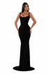 Crystal Strap Gown Black