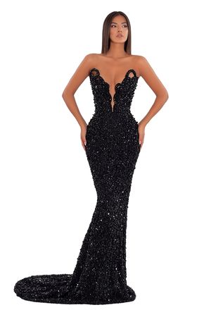 Long Dress Detailed Corset