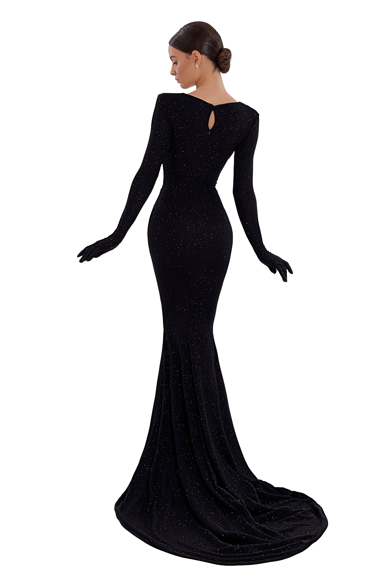 Long V-Neck Dress With Gloves ALBINA DYLA Long V-Neck Dress With Gloves ALBINA DYLA