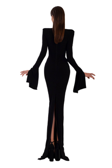 Open Chest Black Dress