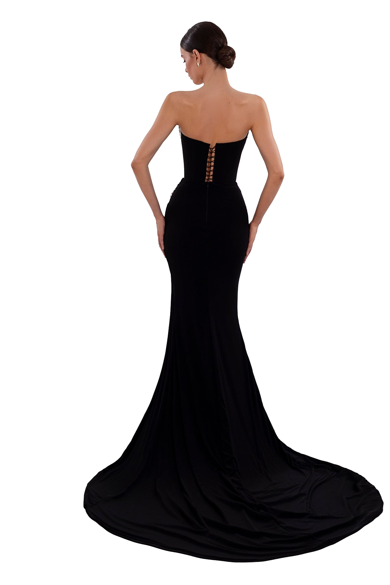 Evening Black Dress With Slit ALBINA DYLA Evening Black Dress With Slit ALBINA DYLA
