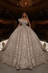 One Ruffle Shoulder Bridal Gown