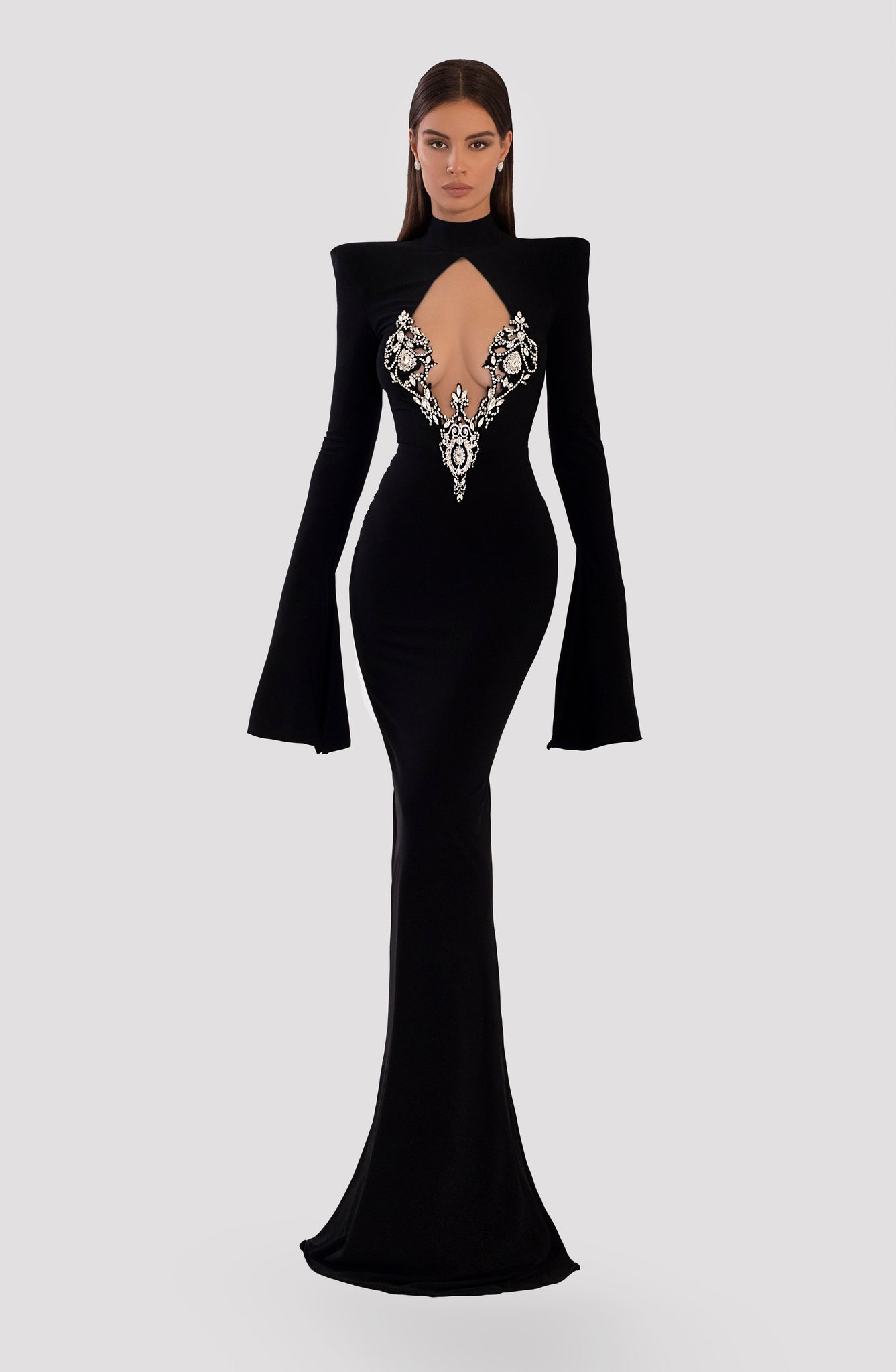 Open Chest Black Dress – ALBINA DYLA