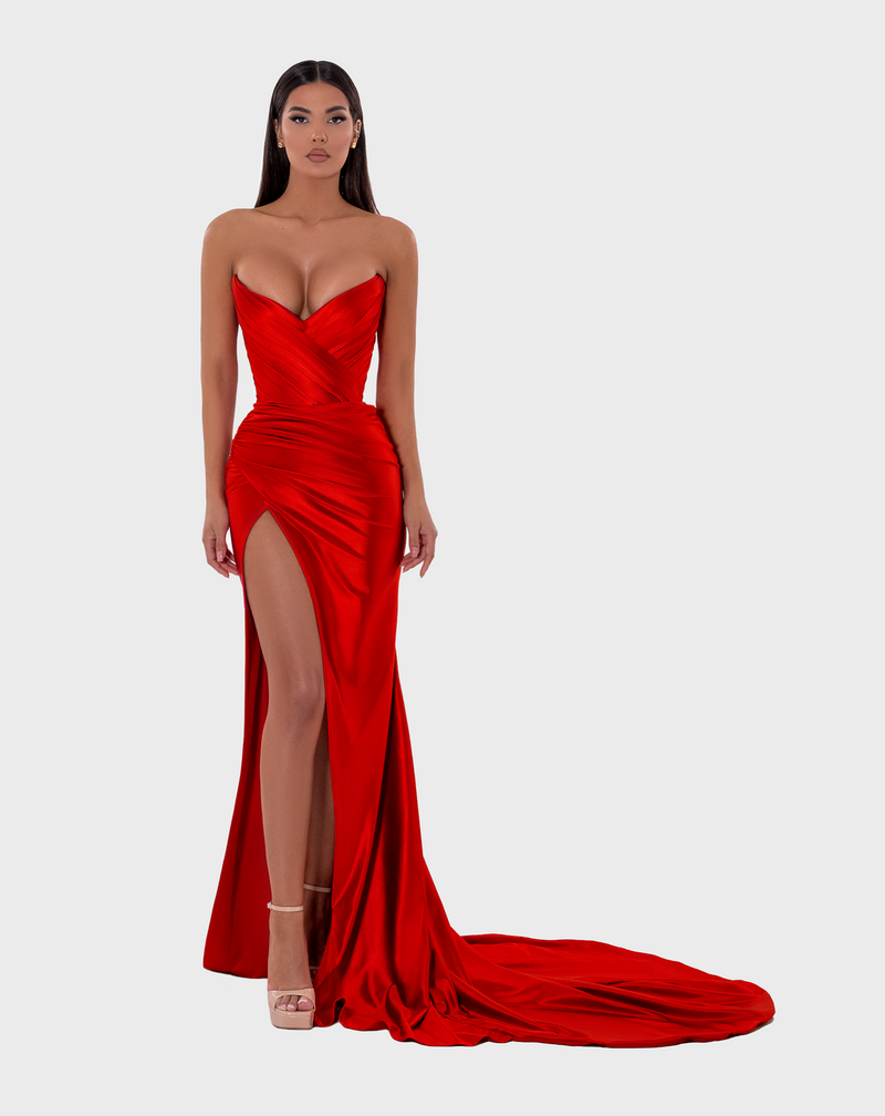 LONG RED DRESS ALBINA DYLA