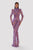Embroidered Violet Long  Dress