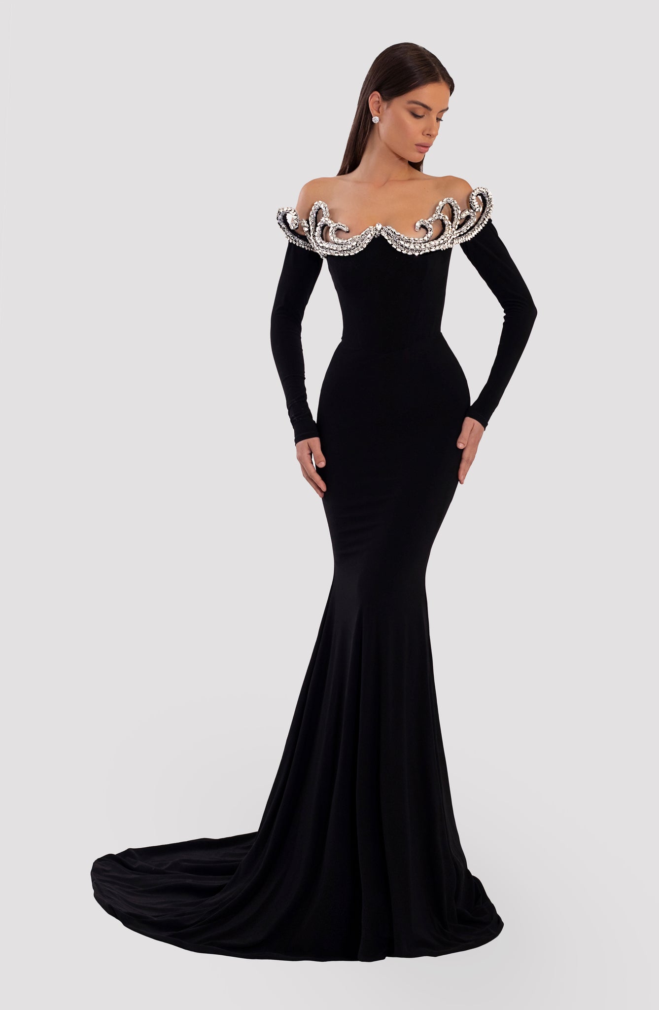 Evening Long Black Dress (US Edition) ALBINA DYLA Evening Long Black Dress (US Edition) ALBINA DYLA