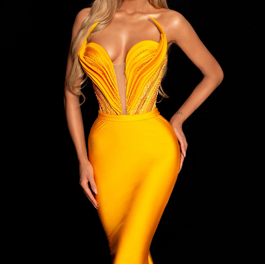 Yellow corset dress