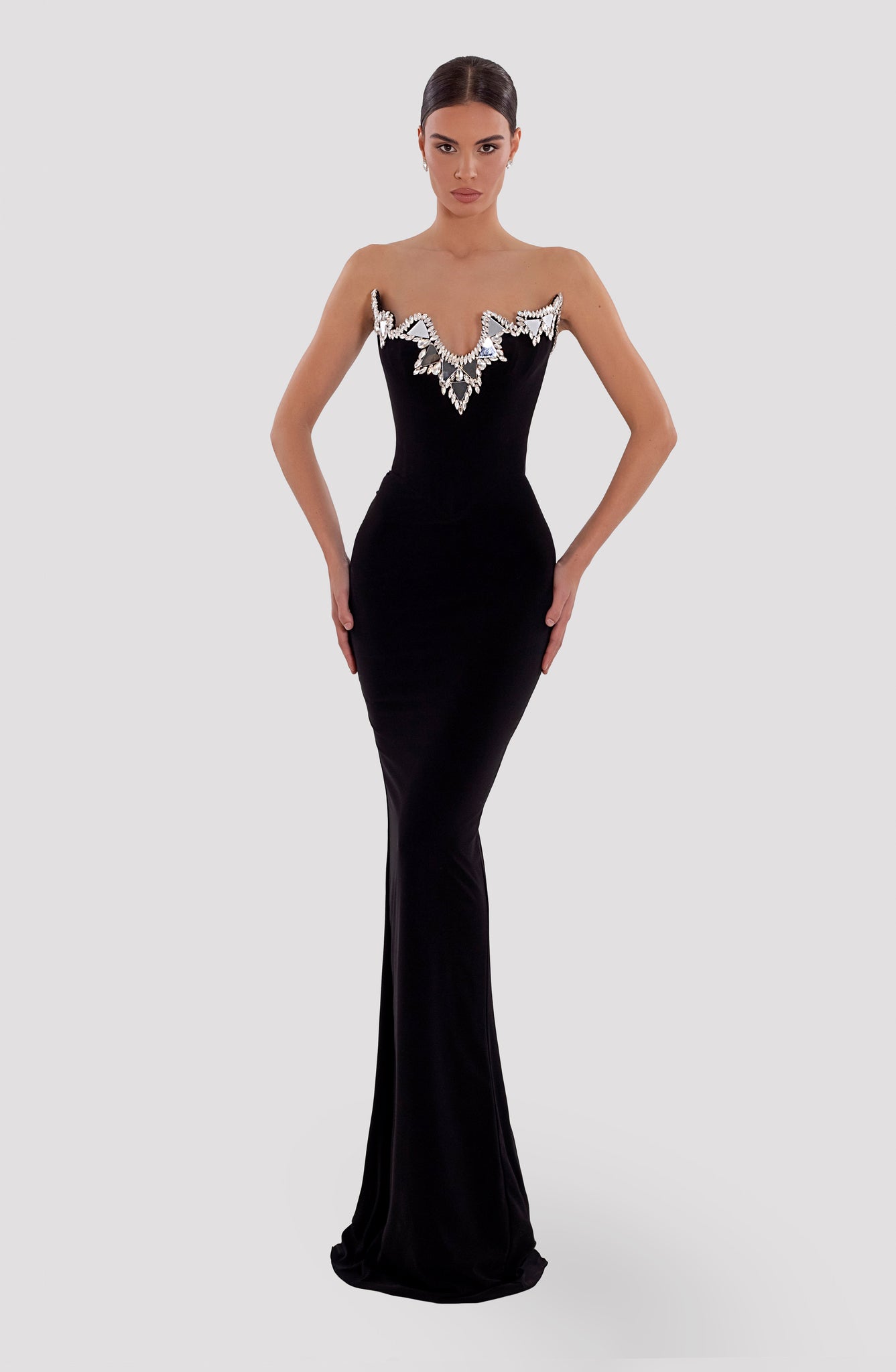 Beautiful black dress with lace yoke & beaded lace – Sujatra