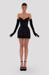 Short Black Dress With Gloves (US DROP)