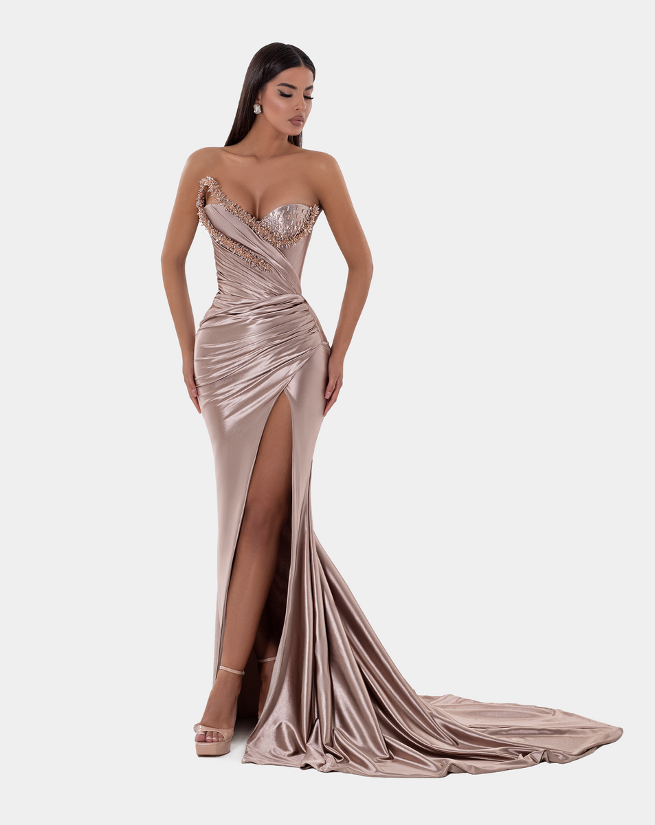 LONG CORSET DRESS WITH STONES – ALBINA DYLA