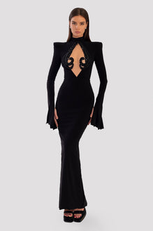 Black Dress With Open Chest – ALBINA DYLA