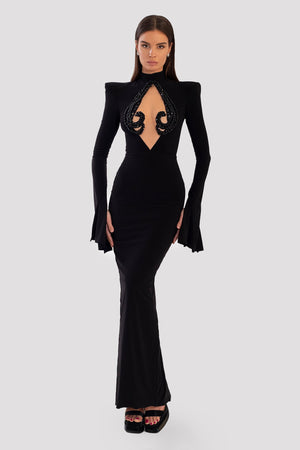 Eroditaefendija Black Open Chest Dress