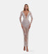 Mid-length white-silver dress