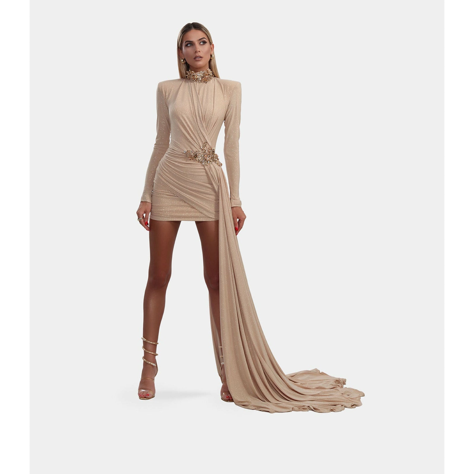 Short dress with one sided tail XXL Short dress with one sided tail XXL