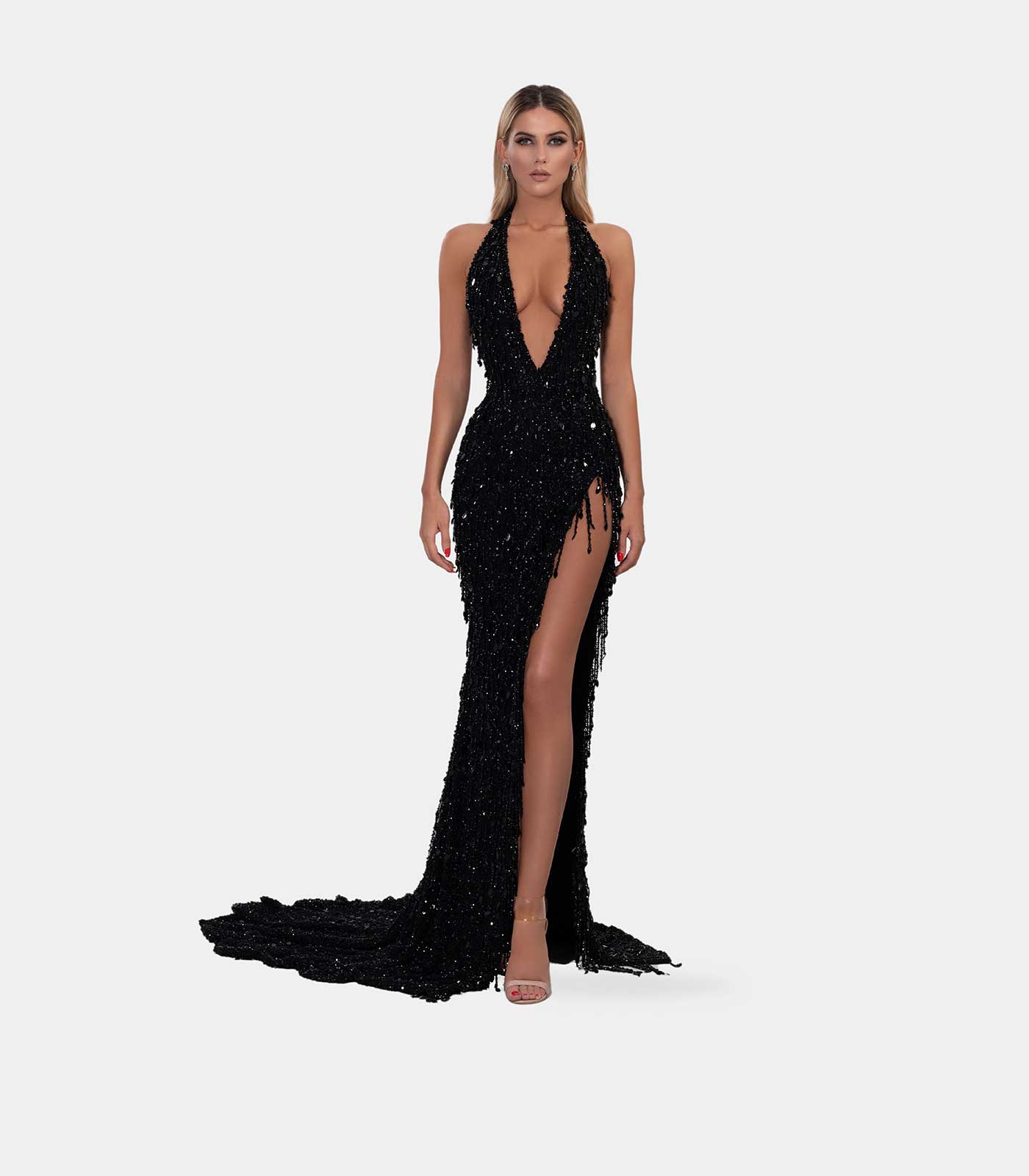 Crystal Glam Gown Black