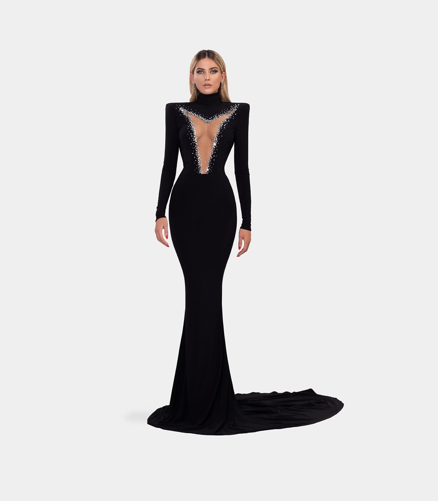 Discover 262+ black mermaid gown with sleeves super hot