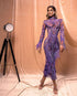 Long lace purple dress with tassels