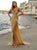 Gold Sweetheart-Neckline Dress