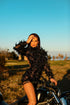Short Black Feathered Dress