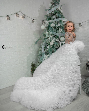 White Fluffy Tulle Dress